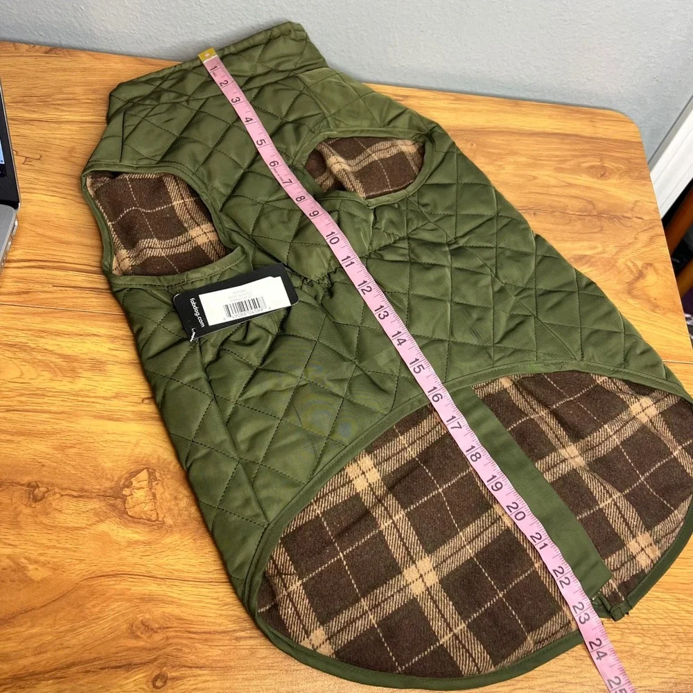 Fab Dog Olive Quilted Barn Coat Dog Jacket‎ Vest 20 Inch Hunting NWT